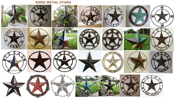 3" TO 38" RUSTIC BRONZE BARN STAR SOLID RING METAL LONE STAR WESTERN HOME DECOR HANDMADE-#EH10026