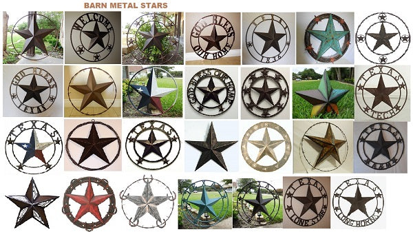 SOLID RING BRONZE BARN STAR METAL LONE STAR WESTERN HOME DECOR HANDMADE NEW 3" TO 38"-#EH10026