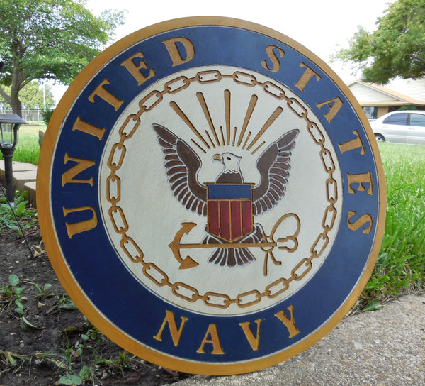 21" UNITED STATES NAVY MILITARY HAND CARVED WOOD PLAQUE ART CRAFT WESTERN HOME DECOR RUSTIC HANDMADE ART NEW