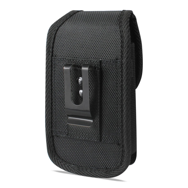 PH02B-BK 7" REIKO XL MEGA EXTRA LARGE VERTICAL RUGGED POUCH VELCO CLOSURE  &  BELT LOOP HOLSTER CELL PHONE CASE UNIVERSAL OVERSIZE