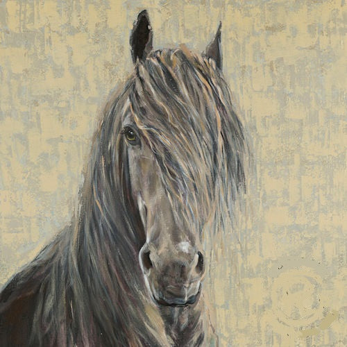 RA0056 36"x36" HORSE IN WIND CANVAS PAINTING PICTURE WESTERN COUNTRY HOME DECOR HANDMADE