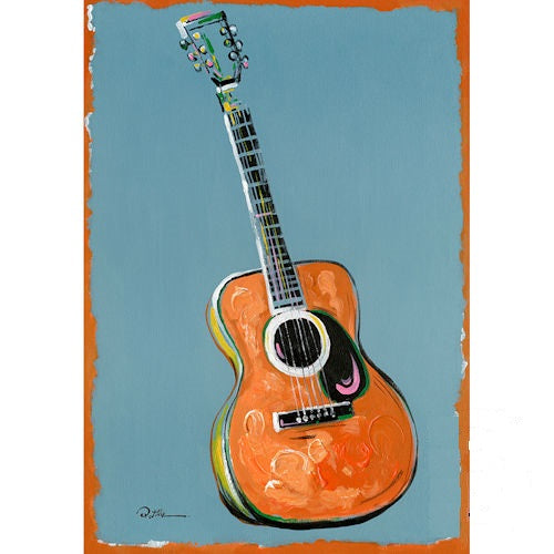 RA0152 28"x40" GUITAR CANVAS PAINTING PICTURE WESTERN COUNTRY HOME WALL DECOR HANDMADE