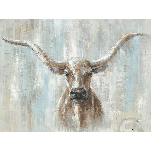 RA0181 24"x36" LONGHORN CANVAS PAINTING PICTURE WESTERN COUNTRY HOME DECOR HANDMADE