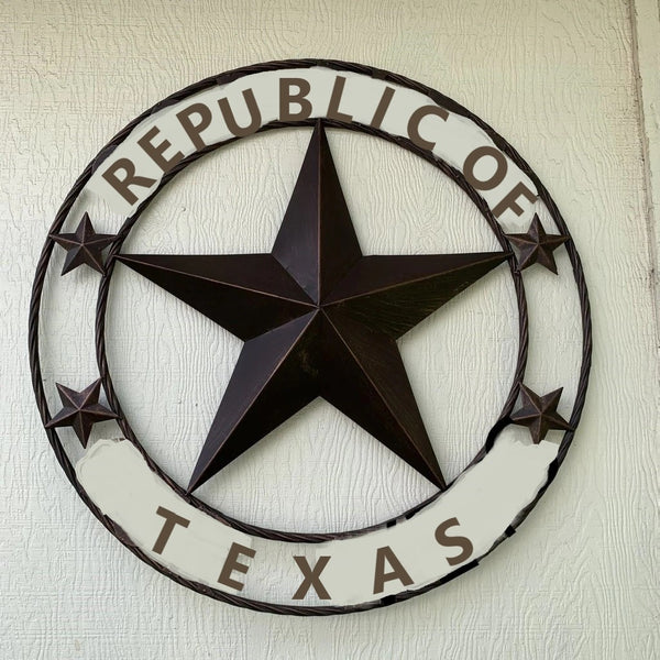 REPUBLIC OF TEXAS 3d STAR CUSTOM METAL VINTAGE CRAFT WESTERN HOME DECOR RUSTIC BRONZE