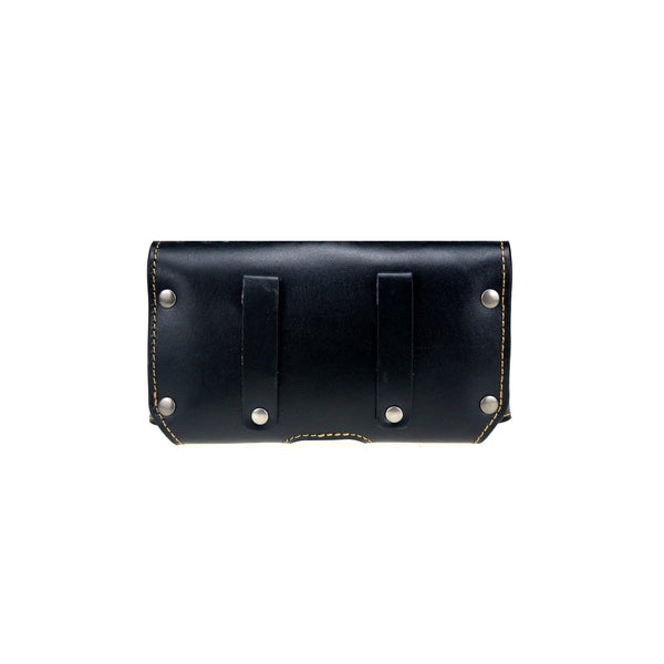#MW_RLP-016 AMERICAN EAGLE 7" BLACK HORIZONTAL LEATHER POUCH EXTRA LARGE  BELT LOOP HOLSTER CELL PHONE CASE UNIVERSAL OVERSIZE--FREE SHIPPING