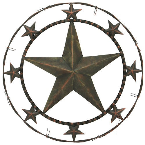 #RT5028 16",24" STAR WITH MULTI STARS BARN STAR METAL WALL ART WESTERN HOME DECOR RUSTIC DARK  BRONZE COPPER  NEW