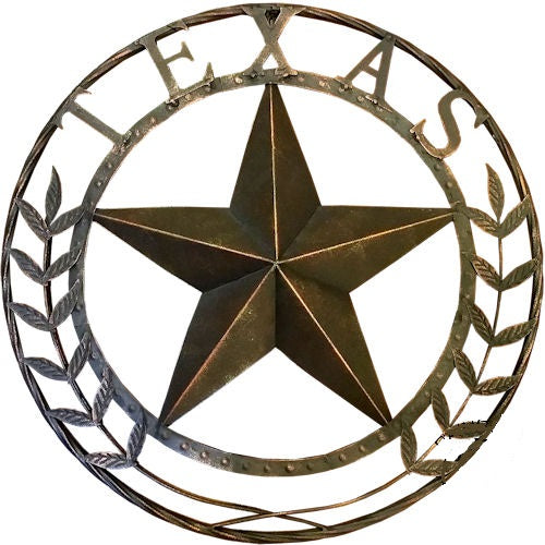 #RT6138 TEXAS LEAVES 24" LEAF METAL LONE STAR STATE WESTERN HOME DECOR HANDMADE NEW