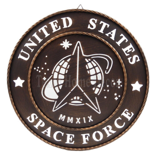 #EH10861 SPACE FORCE 18" USA MILITARY LASERCUT PATRIOTIC SIGN WESTERN HOME DECOR BRONZE