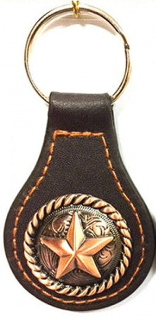 #EH80012 LONESTAR ROPE RING SILVER OR BRONZE KEY FOB KEYCHAIN WESTERN FASHION ART NEW