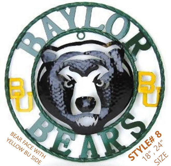 12",18",24",32" BAYLOR BEARS CUSTOM METAL VINTAGE CRAFT SIGN WESTERN HOME DECOR HANDMADE