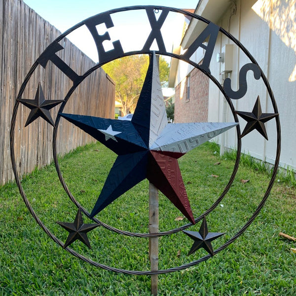 24",32",36" TEXAS LICENSE PLATE LONE STAR METAL TWISTED RING WESTERN HOME DECOR HANDMADE-#EH10350