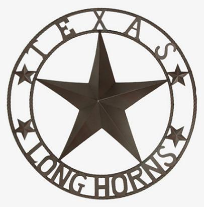 TEXAS LONGHORNS LONE STAR CUSTOM METAL VINTAGE CRAFT TEAM RUSTIC BRONZE 24",32",36",40",42",44",46",50"
