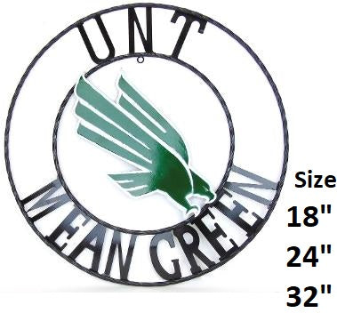 12",18",24",32",36" UNT MEAN GREEN CUSTOM METAL VINTAGE CRAFT SIGN TEAM HANDMADE