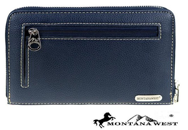 US04-W003, 7.8" MONTANA WEST AMERICAN PRIDE WOMEN'S WALLET WESTERN PU LEATHER FASHION