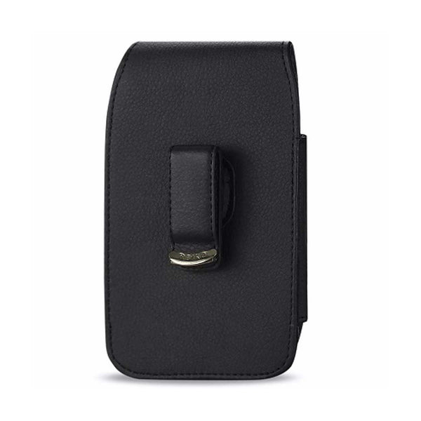 VP385B 7" REIKO VERTICAL XL MEGA EXTRA LARGE LEATHER POUCH BELT CLIP HOLSTER CELL PHONE CASE UNIVERSAL OVERSIZE