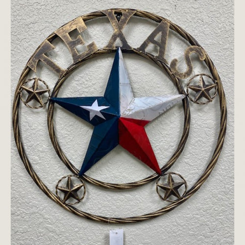 TEXAS LICENSE PLATE STAR TX FLAG METAL LONE STAR RED WHITE & BLUE BARN STAR WESTERN HOME DECOR NEW HANDMADE #XL2124