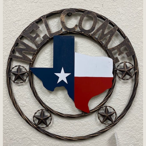 #SI_XL2130 WELCOME STATE OF TEXAS MAP 12",18",24" CUSTOM METAL SIGN WESTERN HOME DECOR HANDMADE NEW