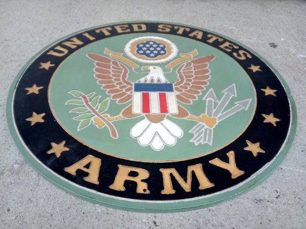 21" UNITED STATES ARMY MILITARY HAND CARVED WOOD PLAQUE ART CRAFT WESTERN HOME DECOR RUSTIC HANDMADE ART NEW