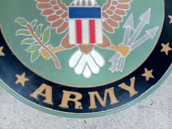 21" UNITED STATES ARMY MILITARY HAND CARVED WOOD PLAQUE ART CRAFT WESTERN HOME DECOR RUSTIC HANDMADE ART NEW
