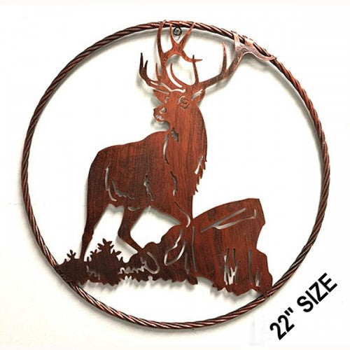 22" DEER METAL WALL ART SIGN WESTERN HOME DECOR HANDMADE NEW #SI_B8051