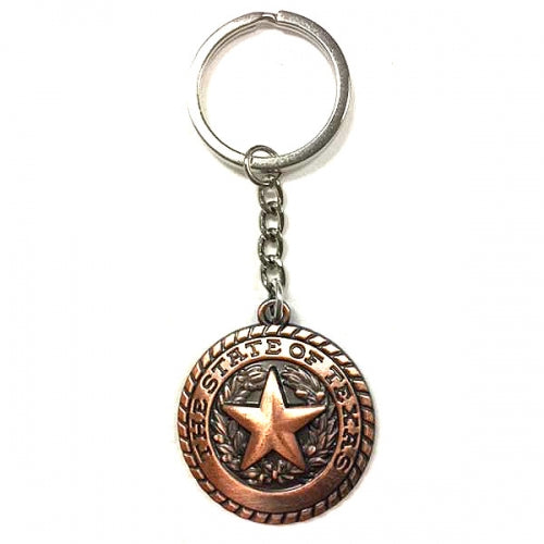 #SI_CK018C LONESTAR STATE OF TEXAS BRONZE KEYCHAIN STAR METAL WESTERN FASHION STYLE ART NEW