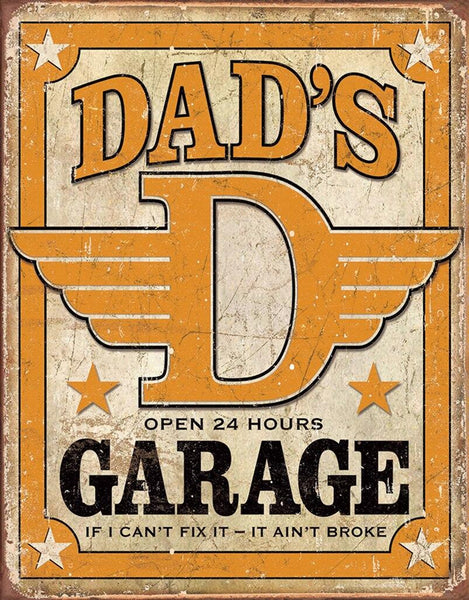 ITEM# 1894 DADS GARAGE AUTOMOTIVE TIN SIGN METAL ART WESTERN HOME DECOR WALL SIGN ART