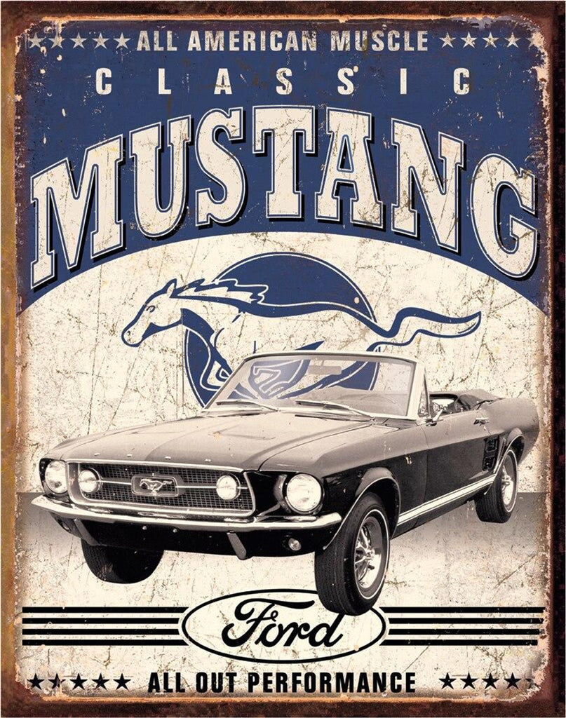 ITEM#1813 FORD CLASSIC MUSTANG AUTOMOTIVE TIN SIGN METAL ART WESTERN HOME DECOR WALL SIGN ART