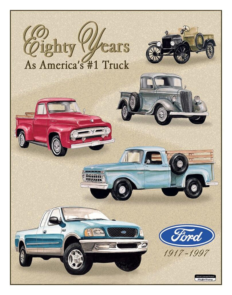 ITEM#712 FORD TRUCKS 80 YR TRIBUTE AUTOMOTIVE TIN SIGN METAL ART WESTERN HOME DECOR WALL SIGN ART