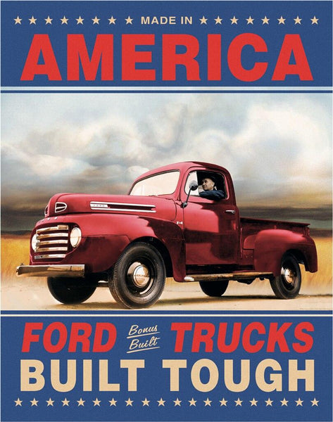 ITEM#1909 FORD TRUCKS BUILT TOUGH AUTOMOTIVE TIN SIGN METAL ART WESTERN HOME DECOR WALL SIGN ART