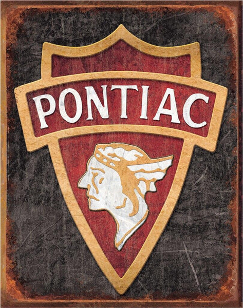 ITEM# 1940  1930 PONTIAC LOGO GARAGE AUTOMOTIVE TIN SIGN METAL ART WESTERN HOME DECOR WALL SIGN ART
