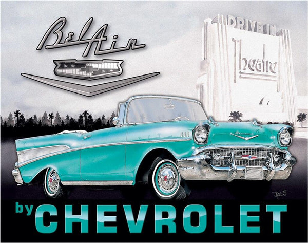 ITEM#1760 1957 CHEVY BEL AIR AUTOMOTIVE TIN SIGN METAL ART WESTERN HOME DECOR WALL SIGN ART