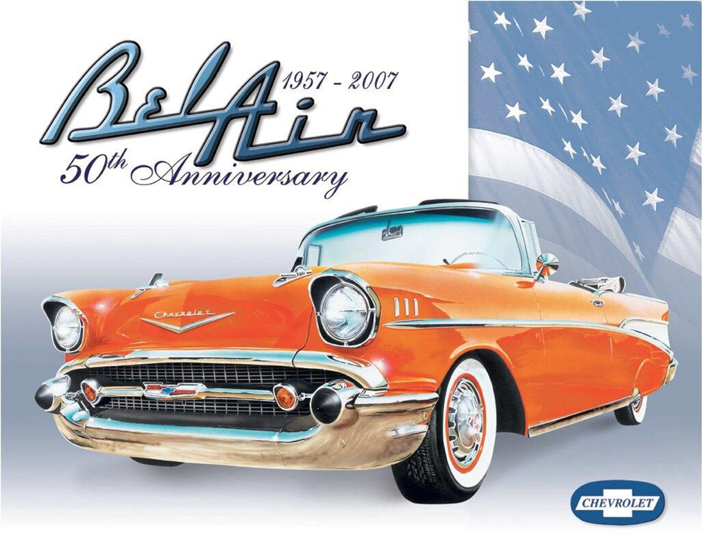 ITEM#1395 BEL AIR 50TH ANNIV. AUTOMOTIVE TIN SIGN METAL ART WESTERN HOME DECOR WALL SIGN ART