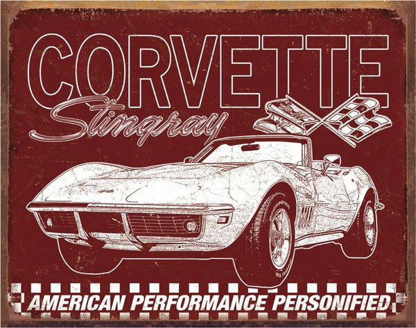 ITEM# 2138 CORVETTE 69 STINGRAY GARAGE AUTOMOTIVE TIN SIGN METAL ART WESTERN HOME DECOR WALL SIGN ART