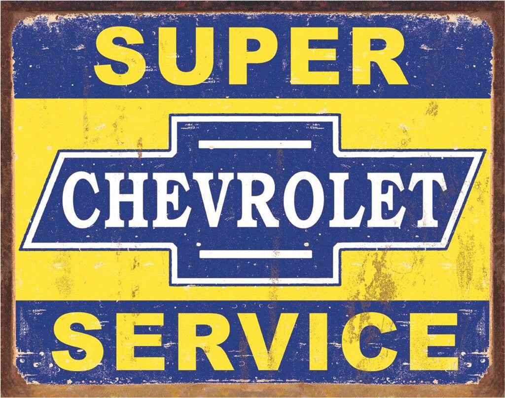 ITEM#1355 SUPER CHEVY SERVICE AUTOMOTIVE TIN SIGN METAL ART WESTERN HOME DECOR WALL SIGN ART