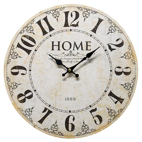 ITEM# CH_G75008 13" HOME 1889 WALL CLOCK FARMHOUSE WALL ART WOOD WESTERN HOME DECOR NEW