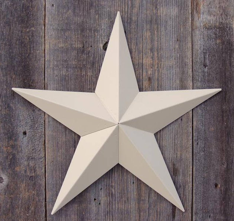 12", 17", 24", 30", 36" RUSTIC BEIGE BARN METAL STAR WALL ART WESTERN HOME DECOR VINTAGE RUSTIC ART NEW