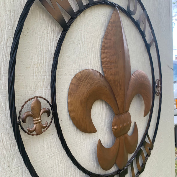 18", 24", 32" 36" WHO DAT NATION FLEUR DE LIS METAL WALL ART WESTERN HOME DECOR NEW