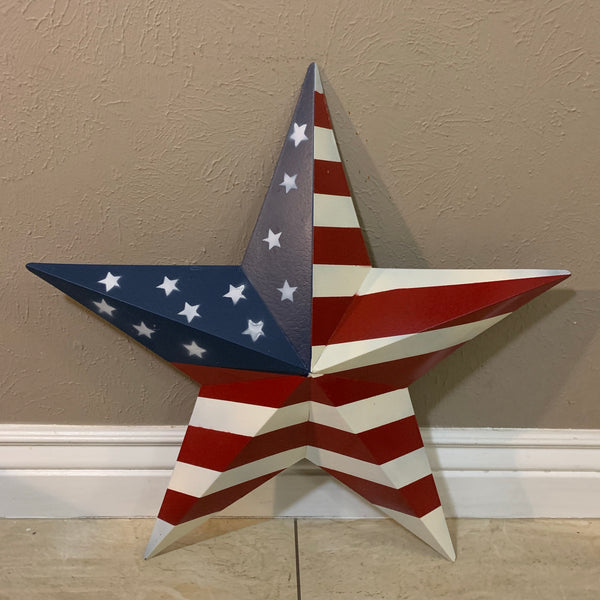 AMERICANA USA FLAG BARN STAR RED WHT BLUE STAR HANDMADE 9",12",16",24",30",34",36"