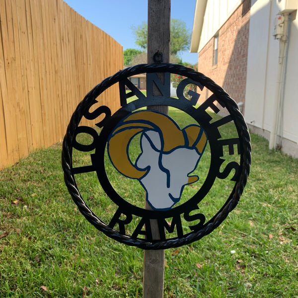 12", 18", 24", 32" LOS ANGES RAMS METAL CUSTOM VINTAGE CRAFT WALL ART TEAM SIGN HANDMADE