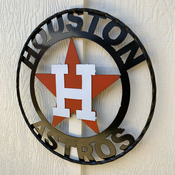 12",18",24",32",36" HOUSTON ASTROS CUSTOM METAL VINTAGE CRAFT SIGN TEAM HANDMADE