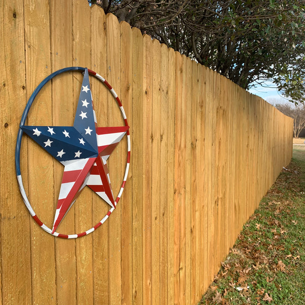 PEACE STAR SIGN METAL RED WHT BLUE STAR WESTERN HOME DECOR HANDMADE 12",16",24",32"36",38",40",48"