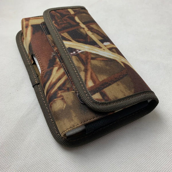MX_LPOTX-EUH-CAMO 7" LUXMO XL MEGA EXTRA LARGE HORIZONTAL CAMO RUGGED POUCH VELCO CLOSURE  &  BELT LOOP CLIP HOLSTER CELL PHONE CASE UNIVERSAL OVERSIZE