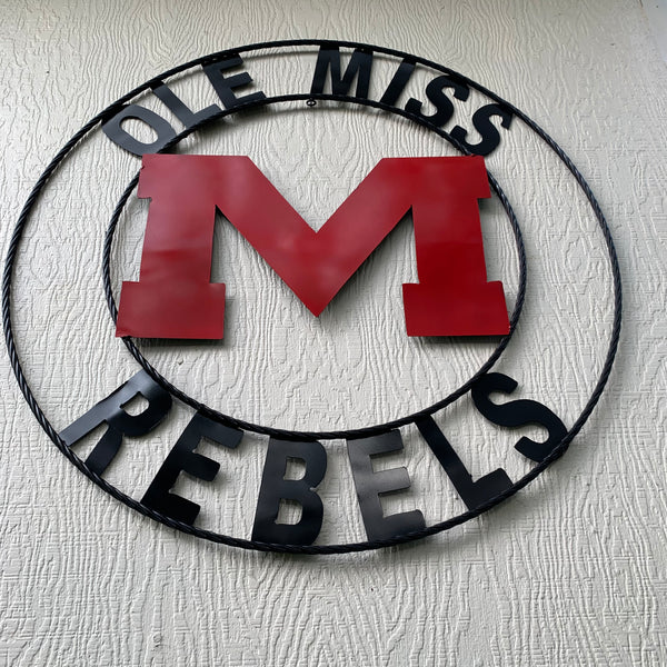 12", 18", 24", 32" OLE MISS REBELS MISSISSIPPI CUSTOM METAL TEAM VINTAGE SIGN