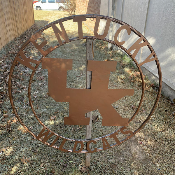 12", 18", 24", 32" KENTUCKY WILDCATS CUSTOM HAMMERED COPPER METAL VINTAGE CRAFT SIGN HANDMADE