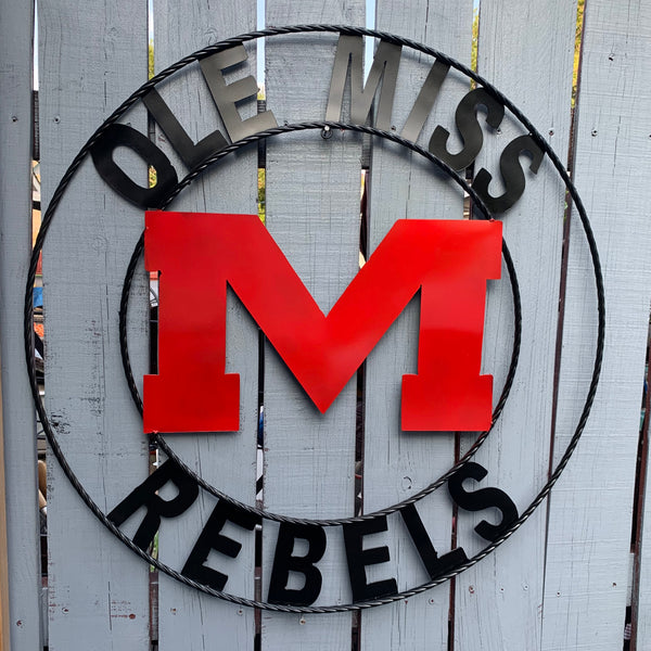12", 18", 24", 32" OLE MISS REBELS MISSISSIPPI CUSTOM METAL TEAM VINTAGE SIGN