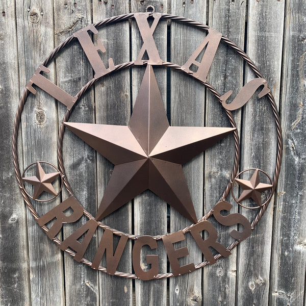 TEXAS RANGERS BRONZE LONE STAR METAL CUSTOM TEAM CRAFT WESTERN HOME DECOR CRAFT