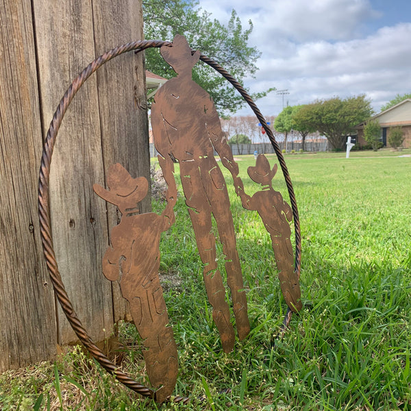 18",24" FATHER & 2 SON LASER CUT METAL WALL ART CUSTOM VINTAGE CRAFT RUSTIC BRONZE COPPER HAND MADE