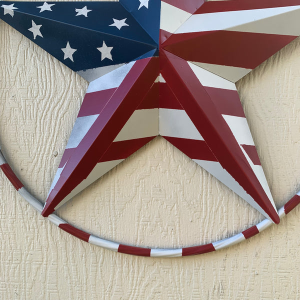 PEACE STAR SIGN METAL RED WHT BLUE STAR WESTERN HOME DECOR HANDMADE 12",16",24",32"36",38",40",48"
