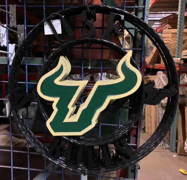 12", 18", 24", 32" USF BULLS CUSTOM VINTAGE CRAFT METAL TEAM SIGN HANDMADE