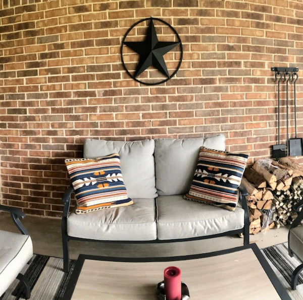 BLACK STAR BARN STAR METAL RUSTIC LONE STAR TWISTED ROPE RING WESTERN HOME DECOR HANDMADE NEW 3" - 96" #EH10608